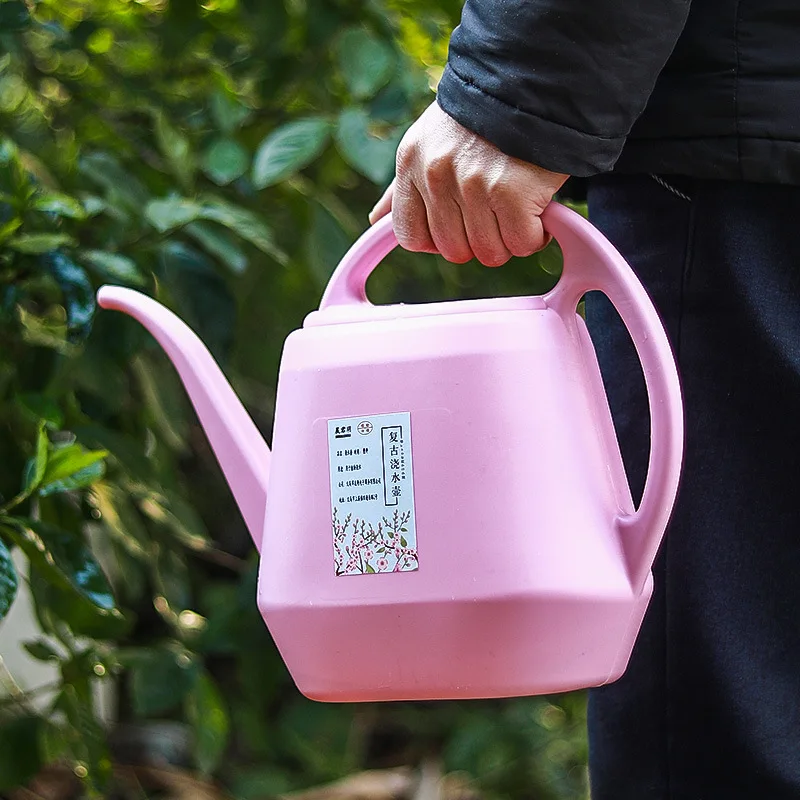 4L Large Capacity Long Spout Watering Can Plastic Gardening Tool for Home Plants Flowers