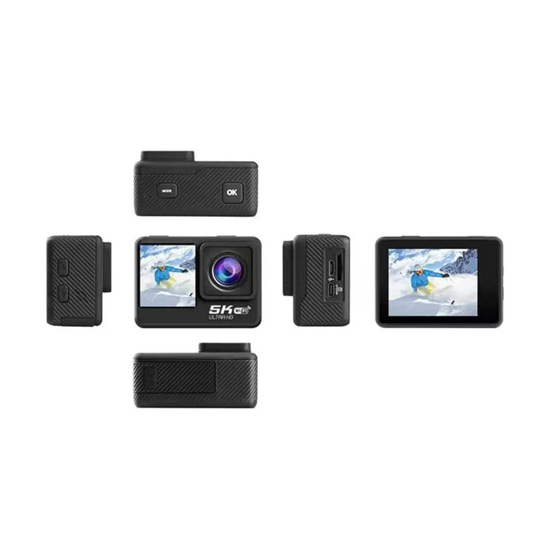 30m Waterproof with case 5K Dual Screen Six-axis EIS Touch Screen Remote Control WIFI SPRITE GROUP Sports Diving Action Camera