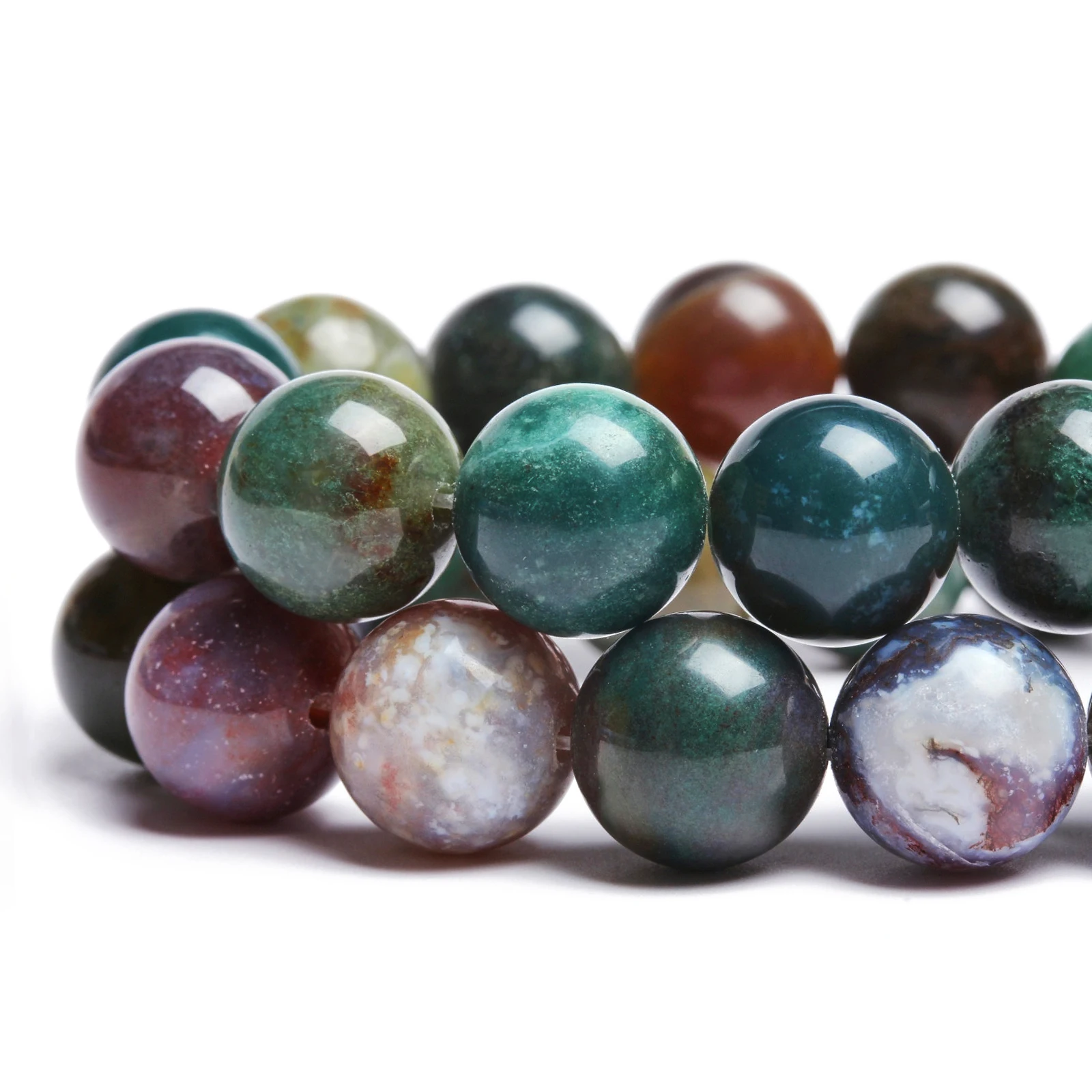 Natural Stone Indian Agate Beads Loose Spacer Beads For Bracelets Jewelry Making Accessories