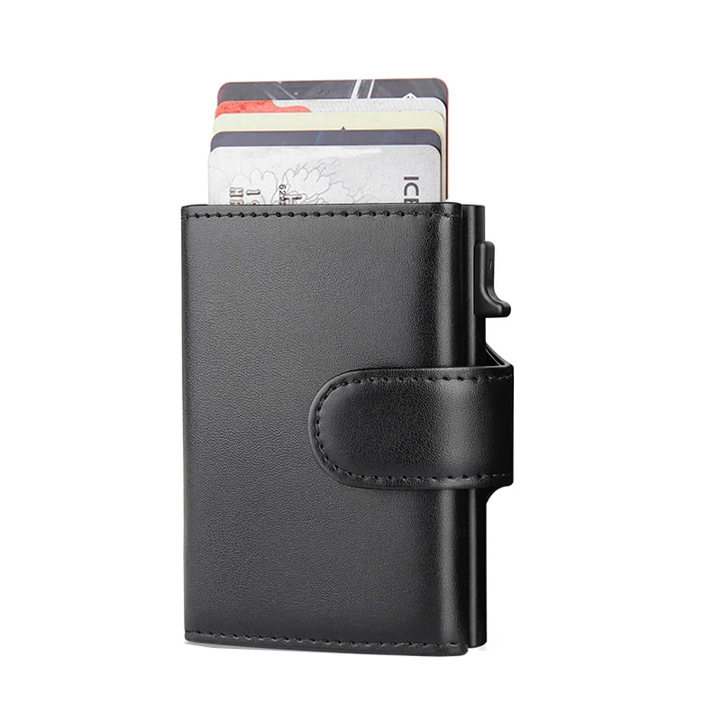 2024 New Rfid Wallet Men Money Mini Bag Male Aluminium Card Holder Wallet Small Leather Wallet Thin and Light Coin Purse