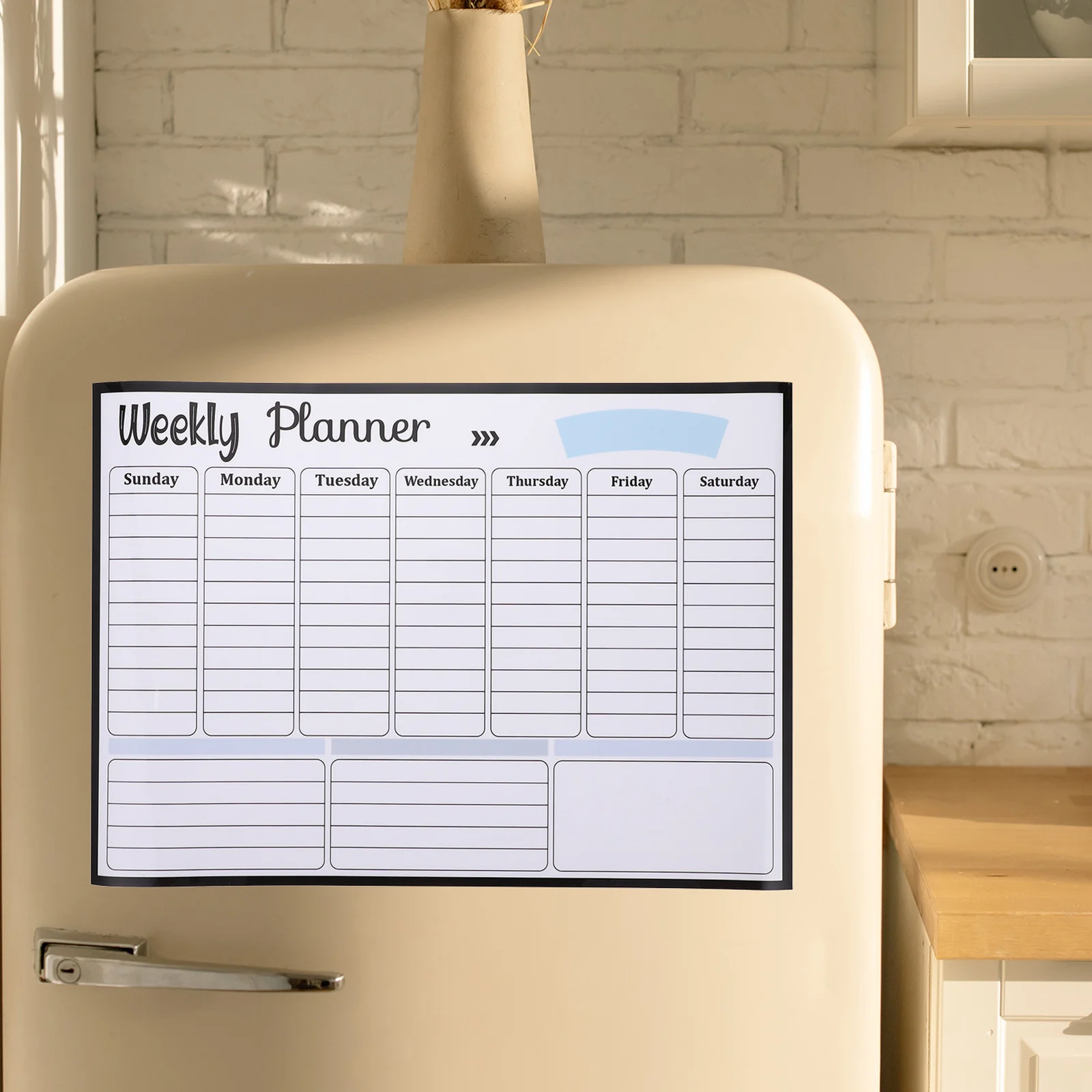 

Small Magnetic Erasable Monthly Fridge Calendar Multi-Function Planner Board Household Schedule Board Weekly Notes Reminder