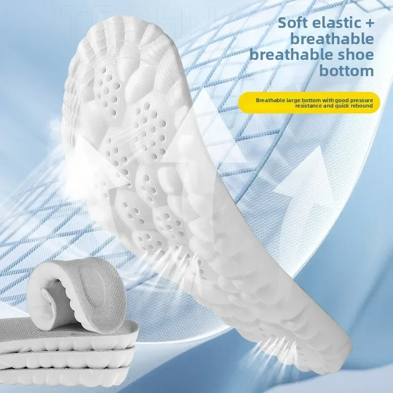 Soft Latex Sport Insoles High Elasticity Shoe Pads Orthotic Breathable Deodorant Shock Absorption Cushion Arch Support for Shoes