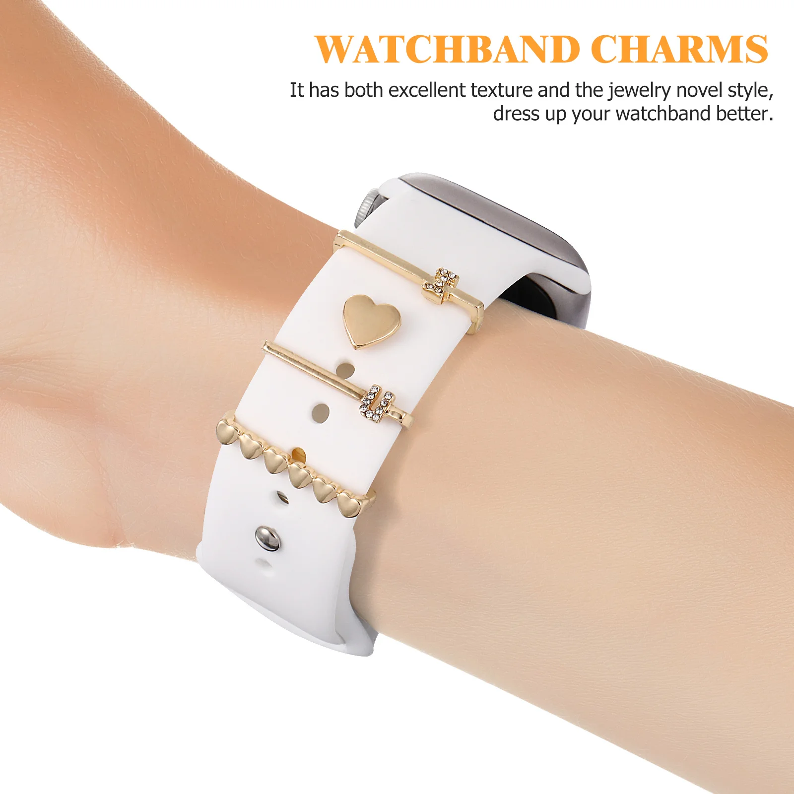 

8Pcs Watch Strap Decoration Metal Watchband Charms Multi-Functional Ring Loop Accessories Comfortable Lasting Fit for Any Watch