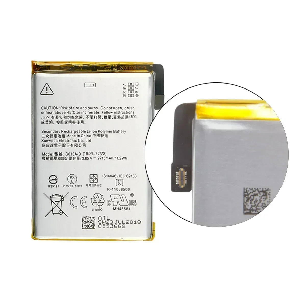 100% Orginal G013A-B 2915mAh Replacement Battery For Google Pixel 3  Pixel3  Genuine Latest Production Phone Batteries