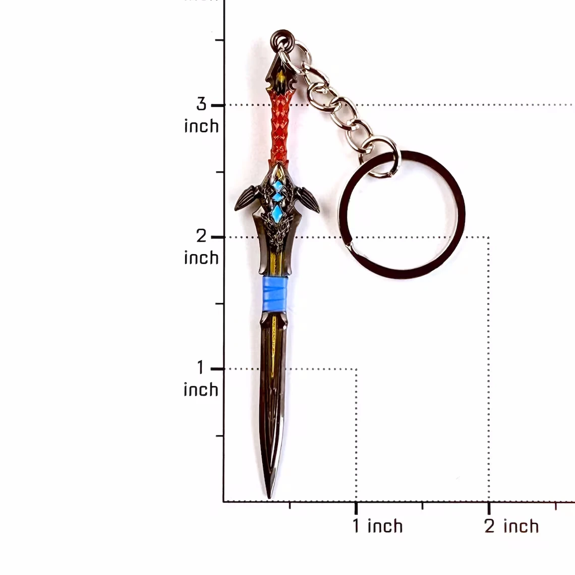 Anime Frostmourne Kuiersaila Ashbringer Xue Hou Schlüsselanhänger | Mini Metall-Schafskopf Löwenkopf Modell Schwert König Lich Llane Anhänger – Detail 7