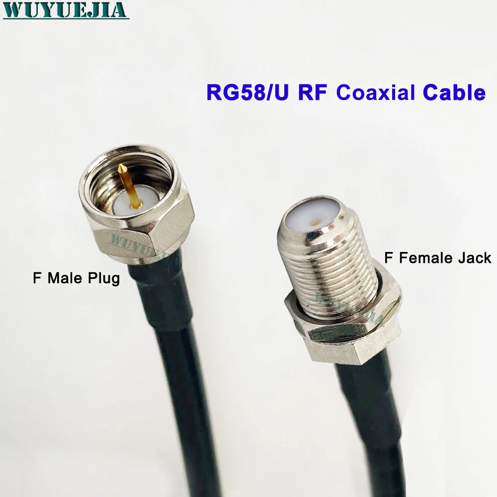 F TV Type Male to Male / Female Jack  Antenna Adapter RG58 PIgtail 50 ohm Cable RF Coaxial Extension Cord RF Pigtail Jumper