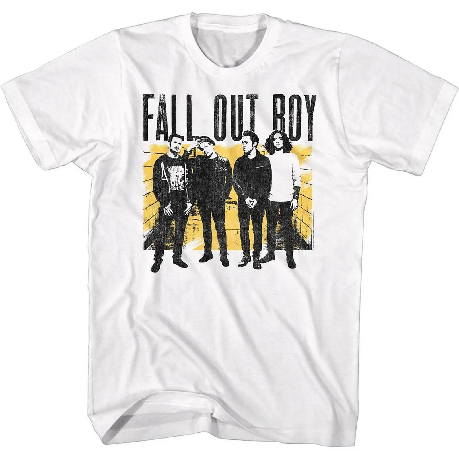 Fall Out Boy Fob Block White Adult T Shirt