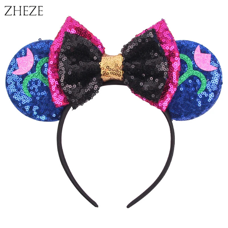 Disney Mickey Mouse Oor Hoofdbanden Frozen Elsa Anna Strik Pailletten Hoofdband Kids Party Cadeau Kinderen Diy Haaraccessoires