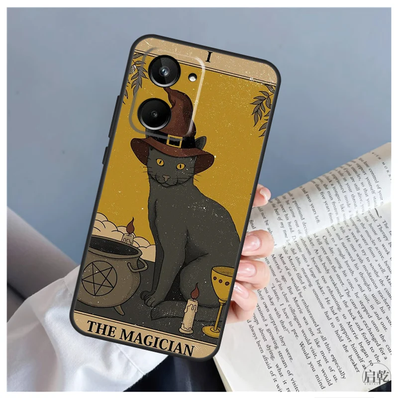 Witch Cat For Realme 9 10 11 12 Pro Plus GT5 C67 C55 C53 C35 C33 C30 C25s C21Y C15 GT3 GT Neo 5 Case