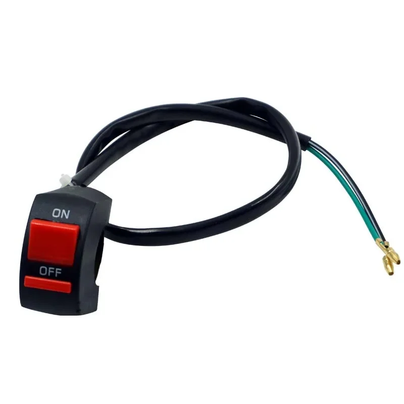 Universal Motorcycle Handlebar Flashing Switch Moto Light Switch ON OFF Button ATV Bike DC12V/10A Black Two Core Wire image 4