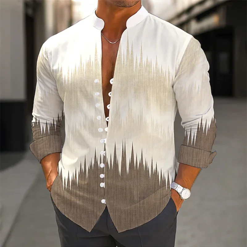 Men's 3D Plant Flower Print Long Sleeve Shirt Hawaii Vacation and Leisure Flip Button Shirt Fashion Casual Social Party Comfort