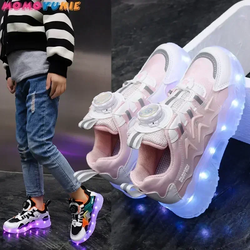 Children Fashion Kids Led Shoes for Girls Usb Charging Sneakers Outdoor Sport Footwear Boys Luminous Shoes 2023 Glowing Sneakers