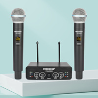 FREEBOSS Echo Wireless Microphone 2 Professional Handheld UHF Delay Effects Dual Channels Transmitter Dynamic Mic System FB-UW02