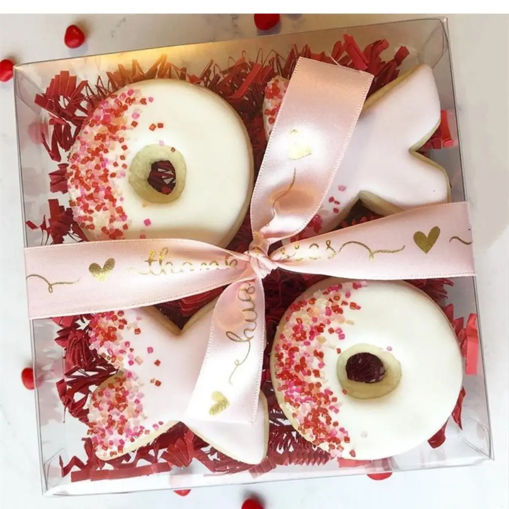 10 Yard Love Heart Thank You Letter Ribbon DIY Bowknot Bouquet Decoration Cake Packaging Ribbon Gift Box Wrapping