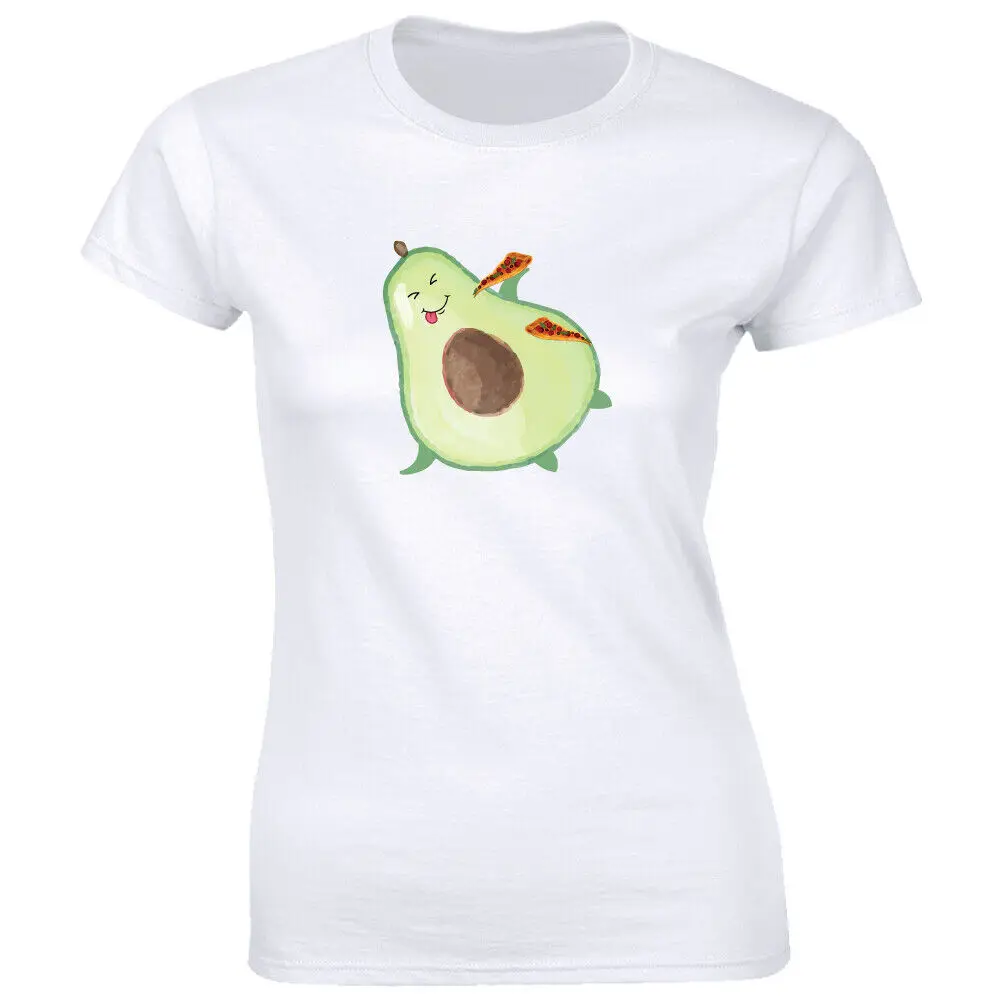 

Avocado Eating Pizza T-Shirt for Women Cute Funny Foodie Tee Shirt