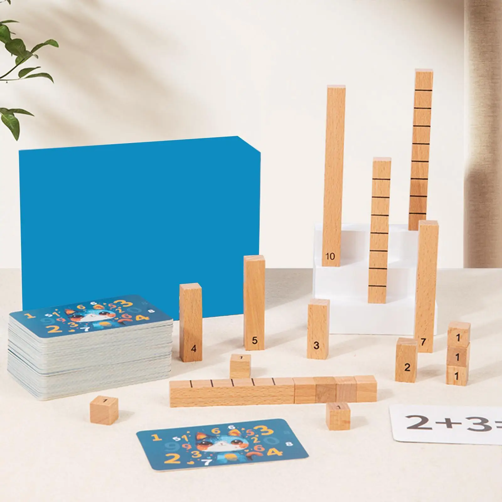 Mathe Spielzeug Holz Nummer Sticks, Mathe-Spiele mit Karte, pädagogische Geschenk zugabe und Subtraktion Mathe Manipulationen für Kinder Jungen