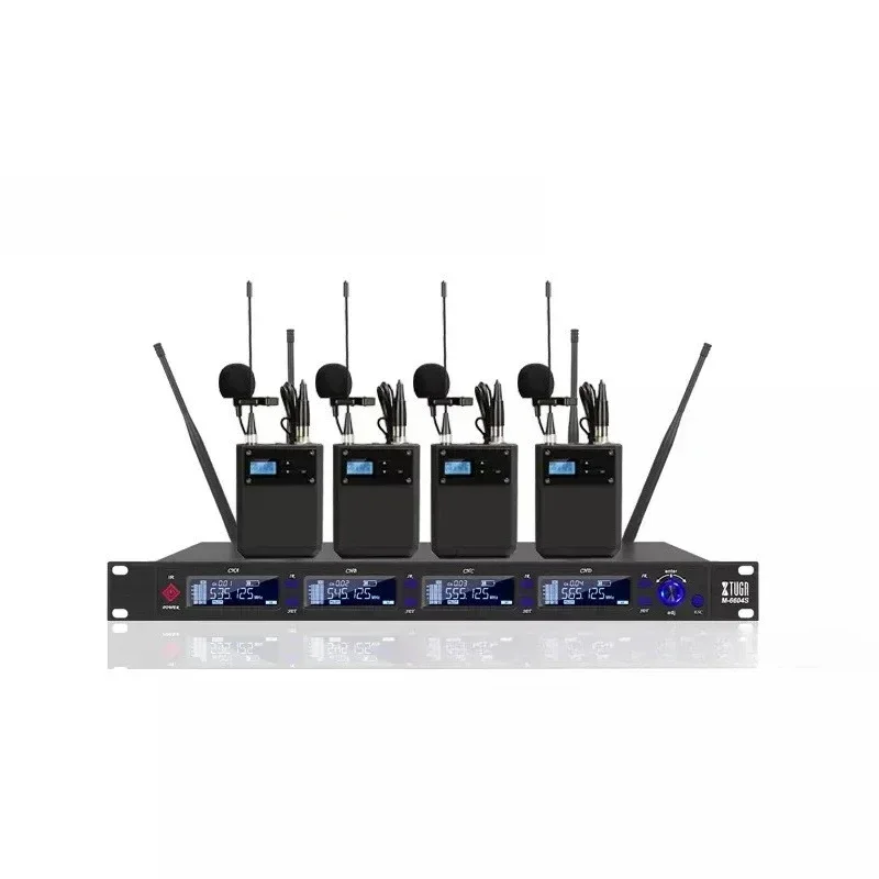 True diversity wireless microphone four-channel can be cut two-channel mode one-to-four handheld fanny pack microphone