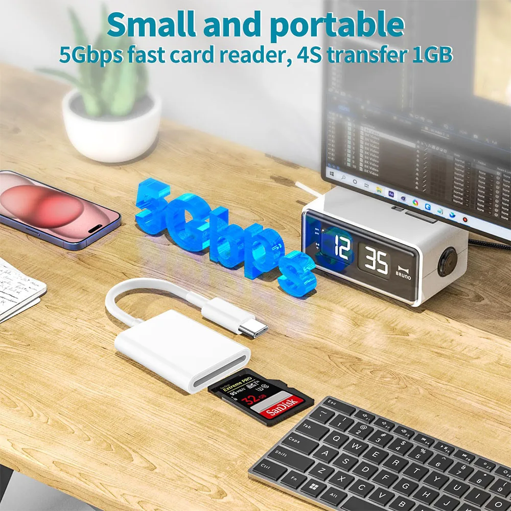 نوع C Lightning Card Reader SD Memory Converter OTG Writer Adapter لأجهزة iPad Pro Macbook Huawei Samsung Xiaomi Phone Laptop ﻿ ﻿