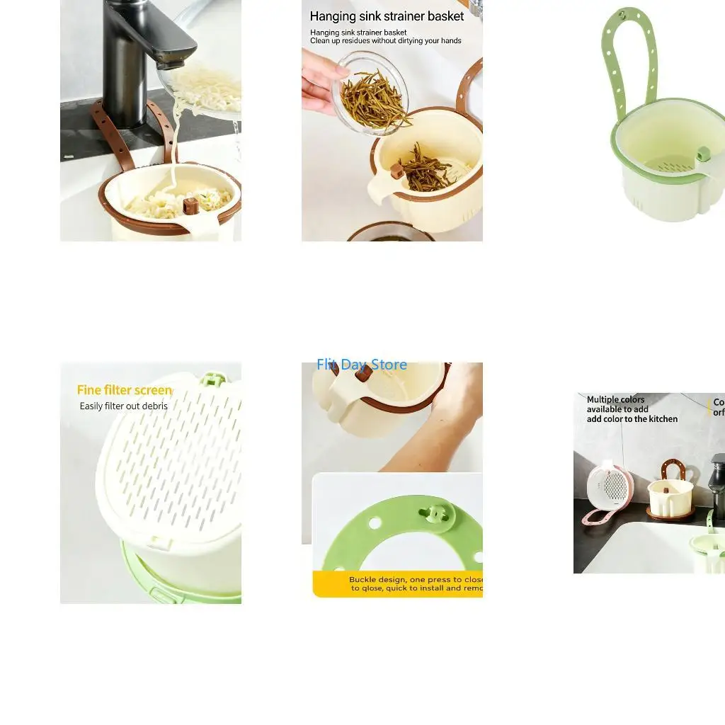 F92C Kitchen Sink Filter Basket Hanging Residues Catcher for Faucet Sink Edges