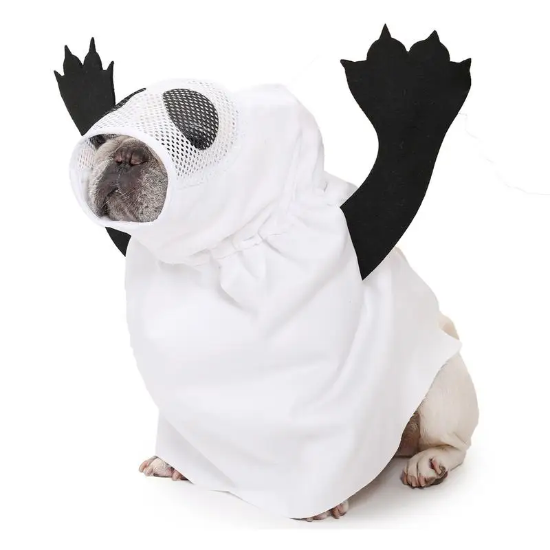 Ghost Dog Halloween Costume Creative White Ghost Costume Fancy Dress For Dogs Cats Pet Outfits For Halloween Cosplay