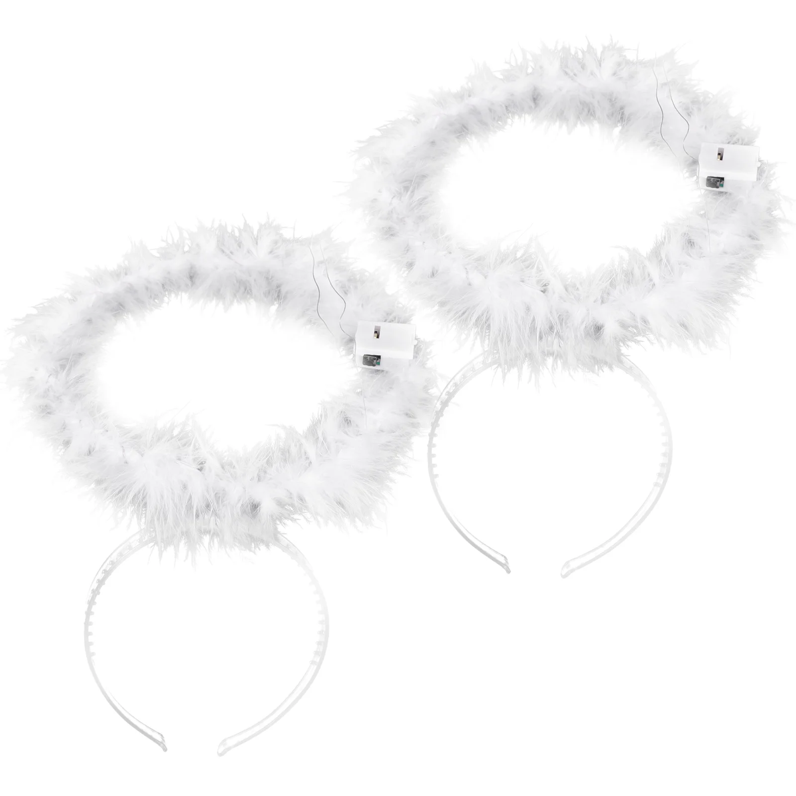 

2 Pcs Christmas Angel Headpiece Party Headwear Props Headband Shine Miss Bands