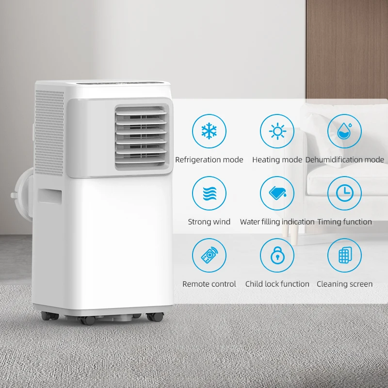 مكيف هواء متنقل لتدفئة التبريد بقدرة 8000 وحدة حرارية بريطانية، مكيف هواء لغرفة الفندق للمنزل #4