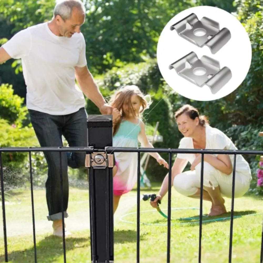 Stainless Steel Material Fence Attachment Clamps Anti-theft Design Metal Bracket Barrier Attachment Bracket 10X Quantity