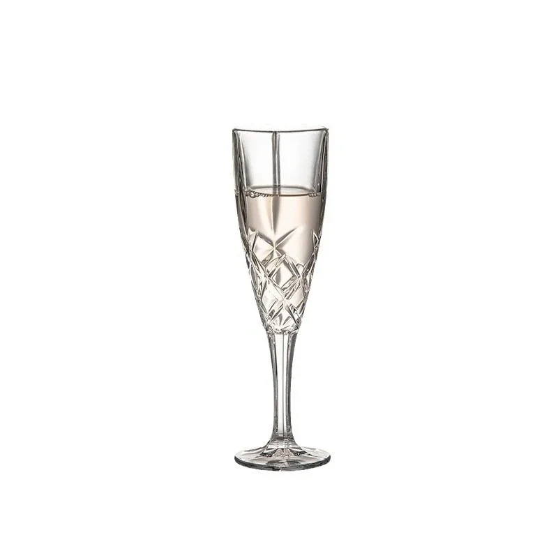 

Crystal glass red wine glass, household, European style, high-end engraved tall sparkling champagne glass