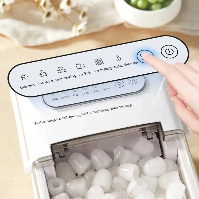 Ice Maker Countertop Portable Ice Machine With Carry Handle Self-Cleaning Mini Ice Ball Maker Home With Spoon