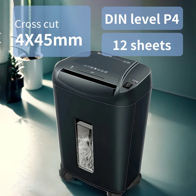 Office & Home Paper Shredder Machine Hot Selling 12 Sheet Cross Cut Shredder Card Shredding Ability Paper Shredder