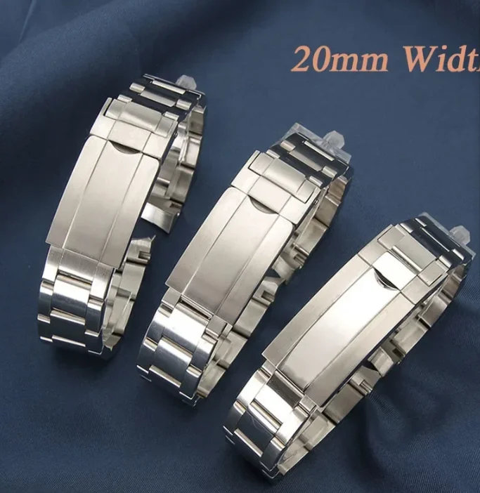 No logo 20mm cinturino per orologio per DAYTONA GMT SUBMARINER accessori per orologi cinturino in metallo cinturino in acciaio inossidabile con chiusura a strappo catena per cinturino
