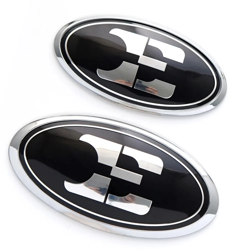 

2 Pieces Chrome Black E Logo K5 Car Accessories Stickers Emblem Front Hood Rear Trunk Lid