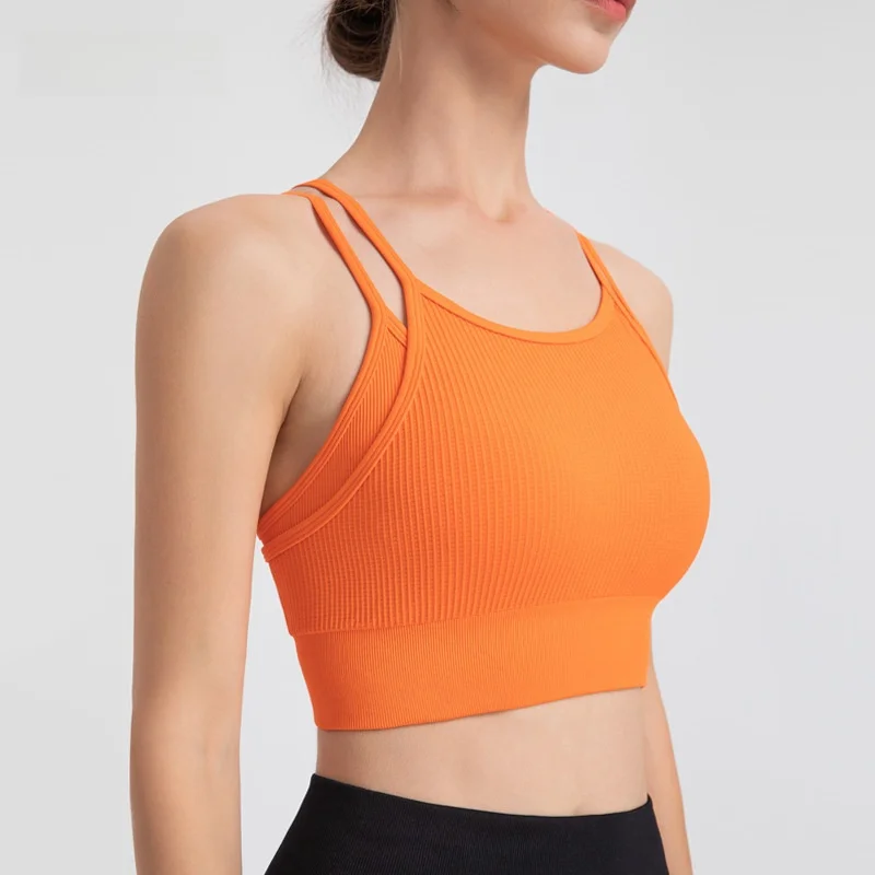 

Juman женский жилет для фитнеса и йоги, искусственный двухсекционный Y-образный спагетти на бретельках, противоударный высокопрочный спортивный бюстгальтер для тренировок