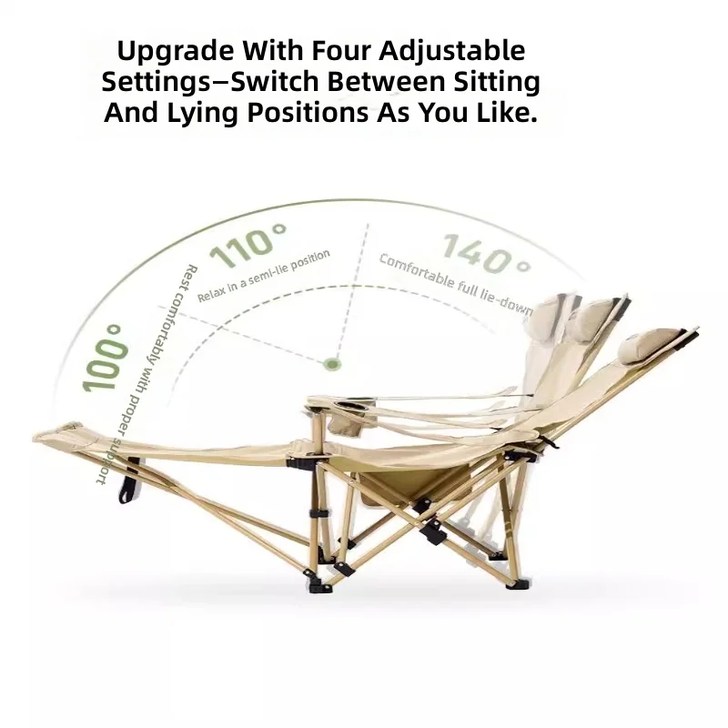 #Modern 4-Position Adjustable Folding Recliner Chair Footrest Portable Outdoor Camping Chair Lay Flat Garden Beach Living Room