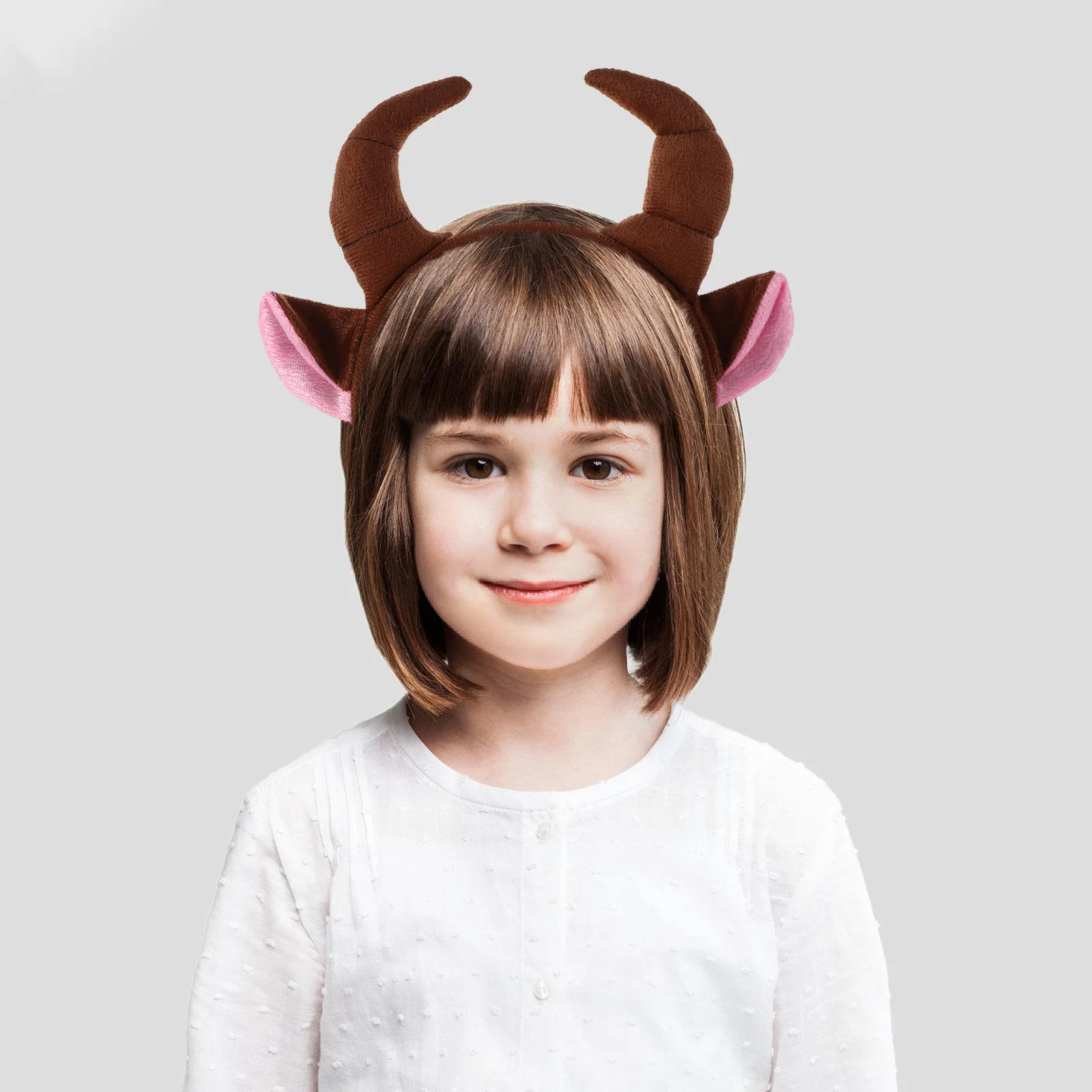 Bull Horns Headband Kids Cow Costume Set Animal Ears Accessories For Halloween Party Masquerade Cosplay Dress Up