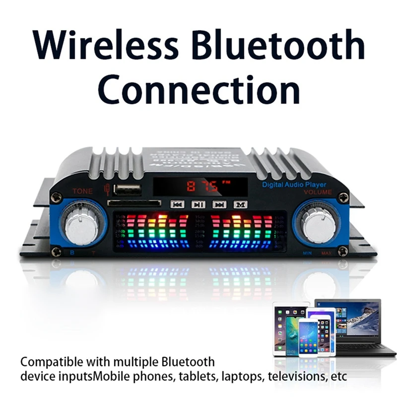 LDZS-miniamplificador de Audio Hifi para el hogar y el coche, amplificador pequeño de alta potencia, 12V, Bluetooth, adaptador incluido