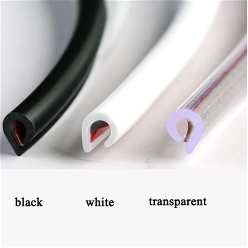5m U Type Universal Car Door Protection Edge Guards Trim Styling Moulding Strip Rubber Scratch Protector For Car Auto