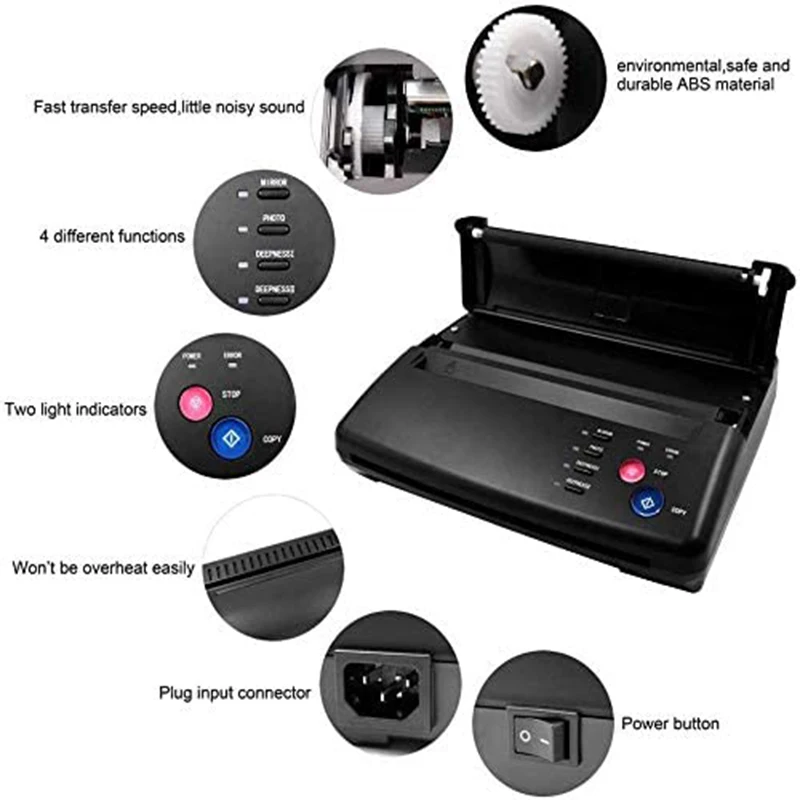 Tattoo Transfer Machine Stencils Device Copier Printer Drawing Thermal Tools For Tattoo Photos Transfer Paper Copy Printing