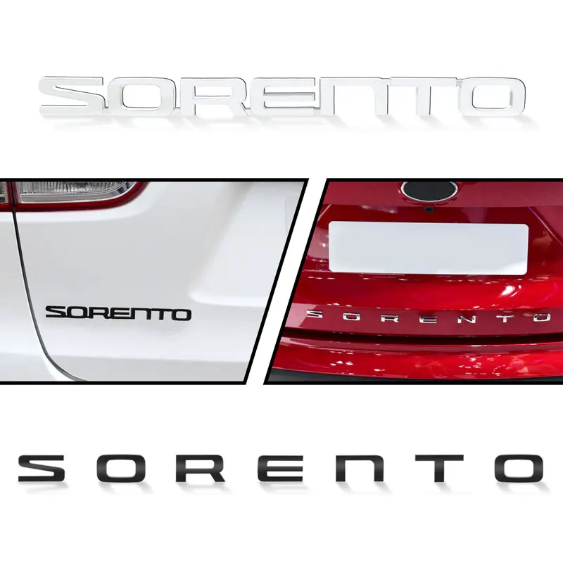 3D ABS SORENTO Brief Logo Stoßstange Hinten Schwanz Trunk Aufkleber Auto Styling Für KIA Sorento 2004-2020 2021 Auto zubehör