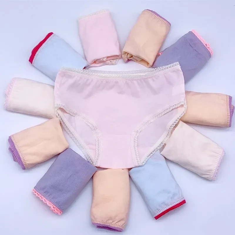 Bragas de algodón para niñas, ropa interior suave, cómoda, corta, 18 unidades por lote