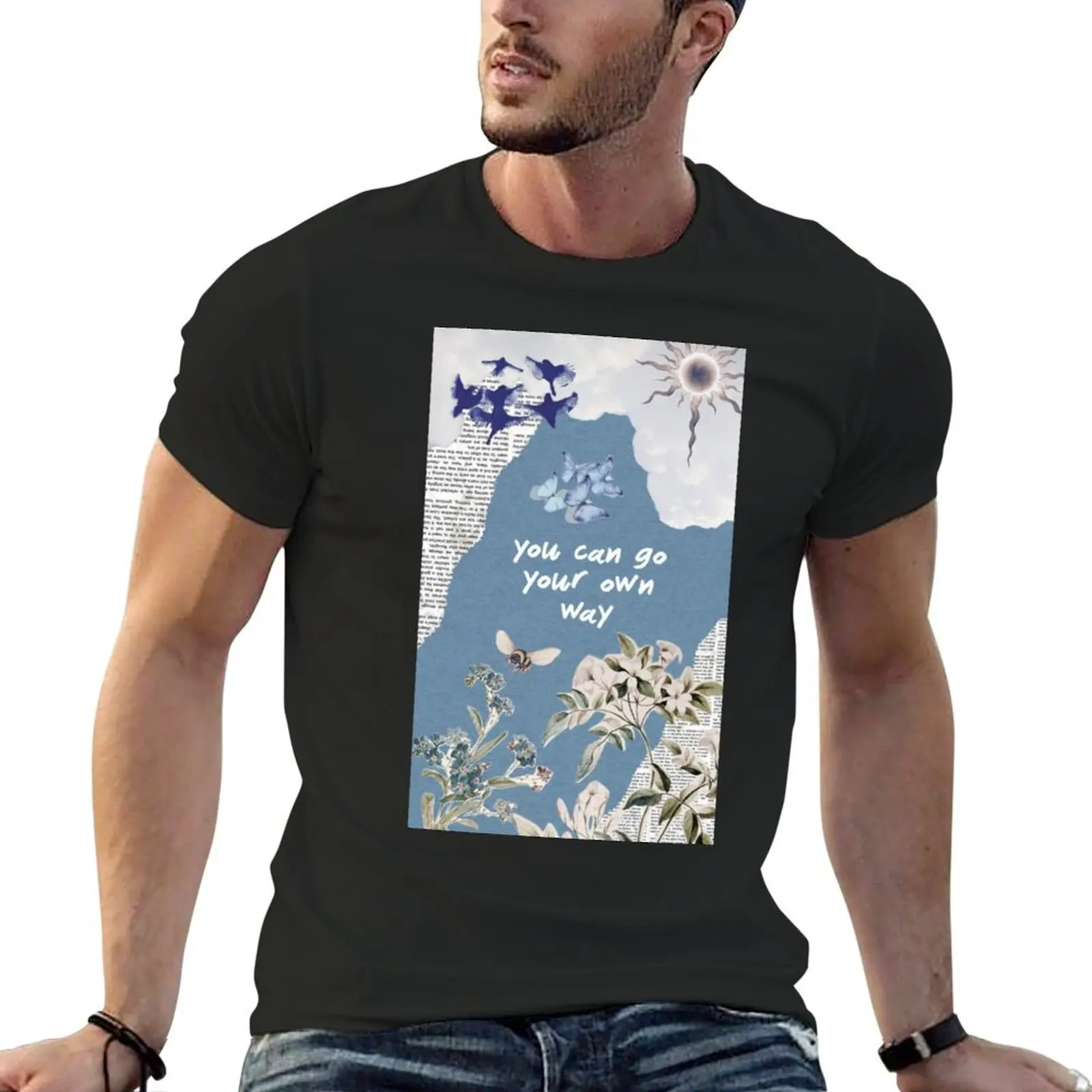 

Fleetwood Mac - You Can Go Your Own Way Lyrics Collage T-Shirt for a boy graphic tee shirt Blouse outfits for men