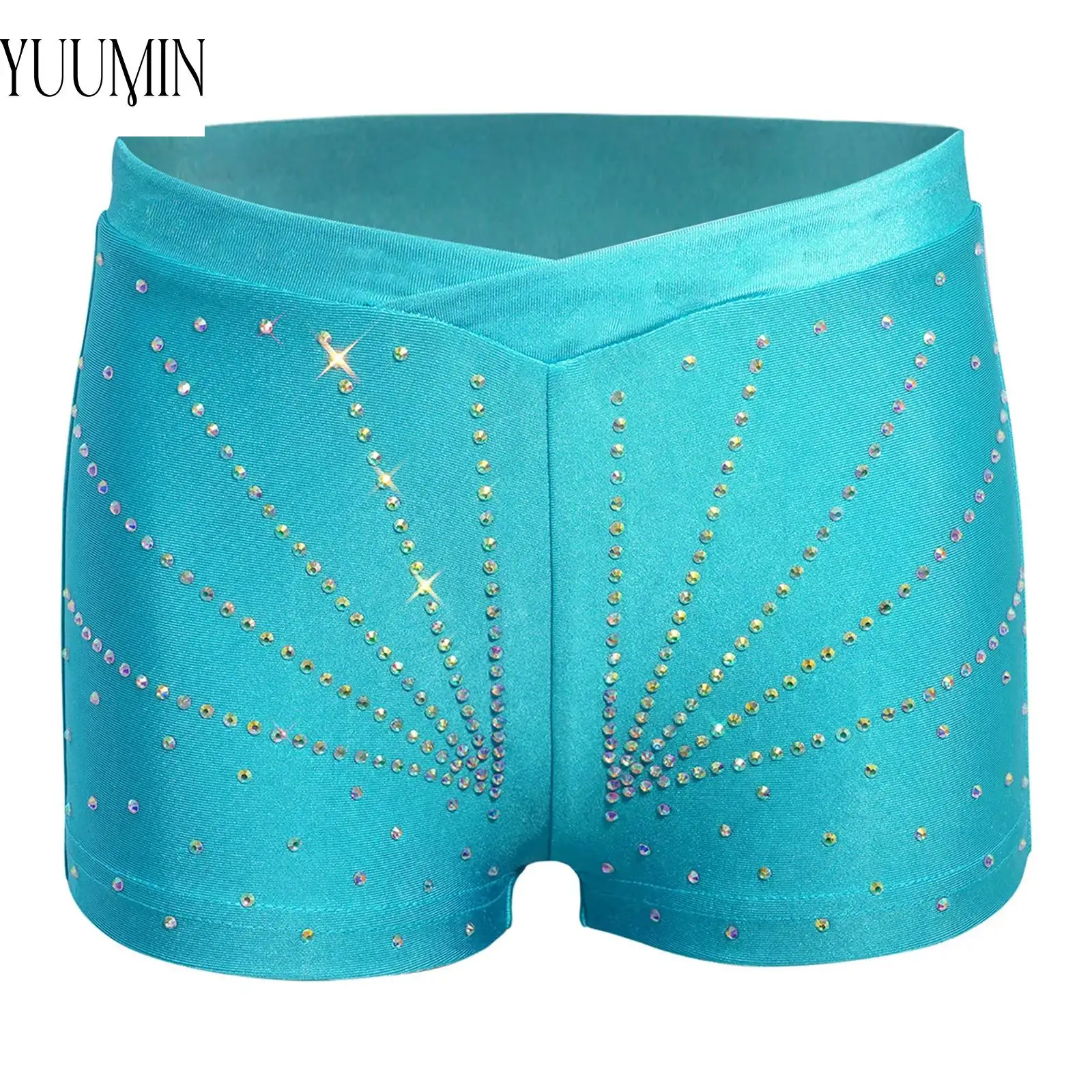 

Детский костюм для балета, танцев, катания на коньках, гимнастики, эластичные блестящие шорты со стразами, спортивный костюм для выступлений и соревнований