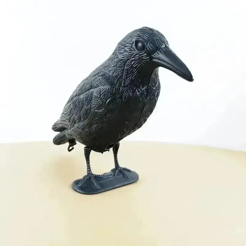 New Simulation Black Crow Statue Ornament Halloween Spooky Outdoor Garden Jardin Decor Scary Bird Model Prop Supplies