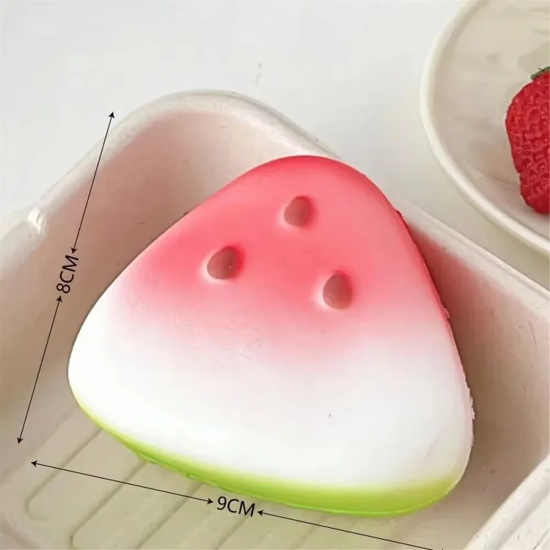 Wassermelone Squishy Fidget Toy Langsam steigende Frucht Stressabbau Anti-Angst Sensorisches Quetschspielzeug für Kinder und Erwachsene (Lustiges Geschenk)