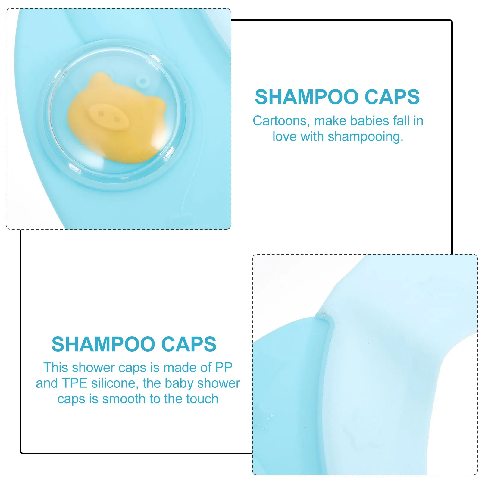 

Plastic Baby Bathing Hat Shampoo Caps Infant Shower Protection Waterproof Toddler Kids Reusable Bonnet Curved Downwards Easy