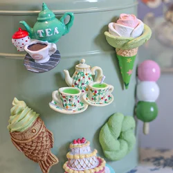 Green Style Creative Fridge Magnets Ice Cream Snapper Because of Teapot Refrigerator Stickers Home Decor