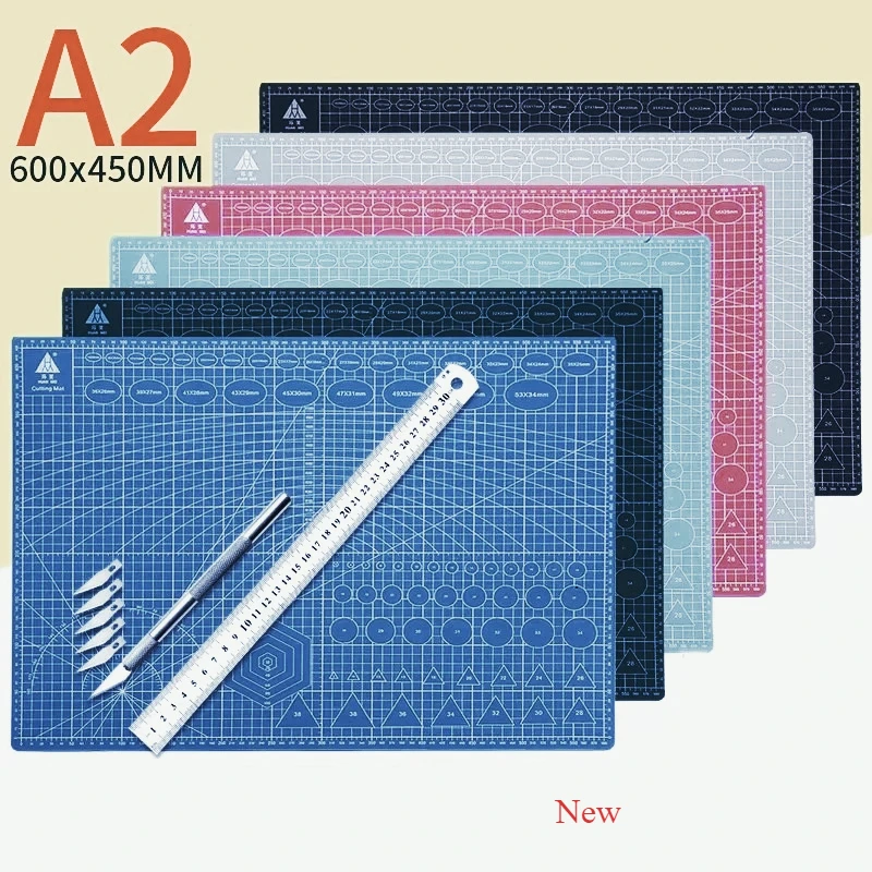 

A2 Cutting Board Grid Line Self-Healing Cutting Board Craft Card Multicolor Double-Sided Desktop Manual Cutting