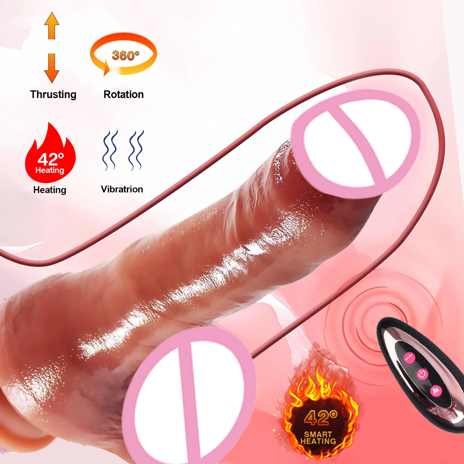 Dildo riscaldante enorme Dildo morbido vibratore Wireless remoto realistico pene Swing Dick vibratori Dildo telescopici per le donne giocattoli del sesso