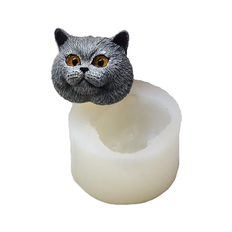 Silicone Mold Short-haired Cat Shaped Handmade Chocolate Soap Mold Fondant Cake Decoration Tool DIY Biscuit Mold Food Safe F032
