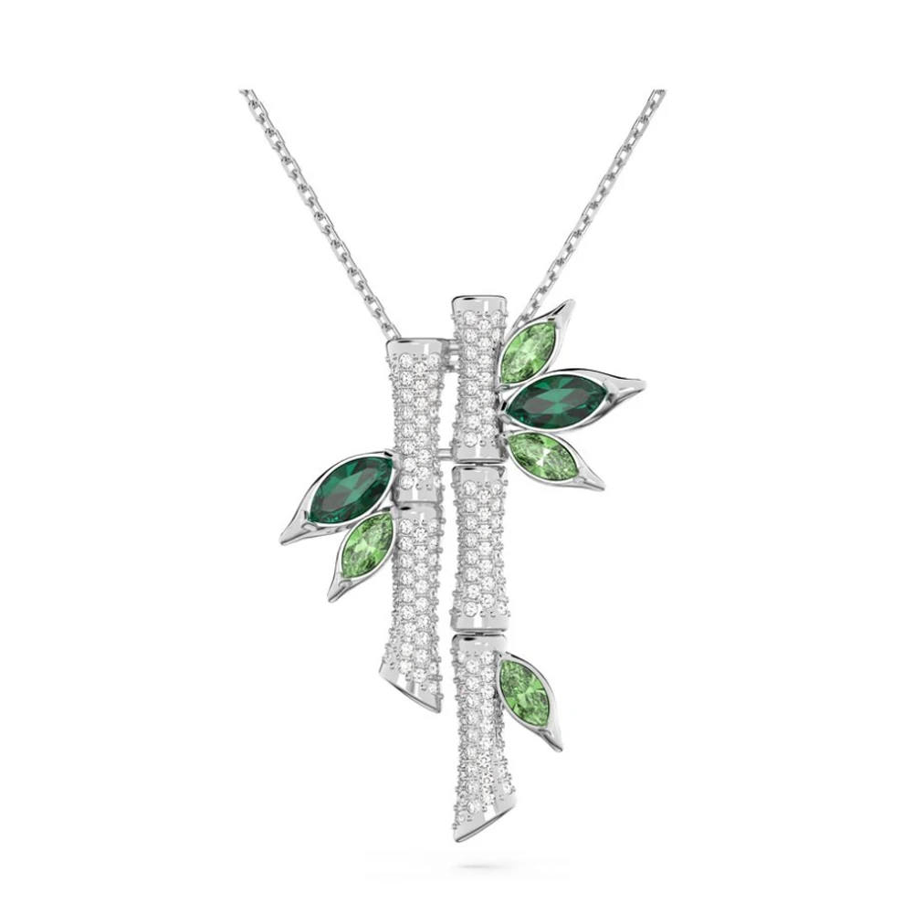 2026 New High-Quality Birthday Stone Bow Bamboo Flower Lucky Charm Simple Elegant High-End Necklace - Holiday Gift